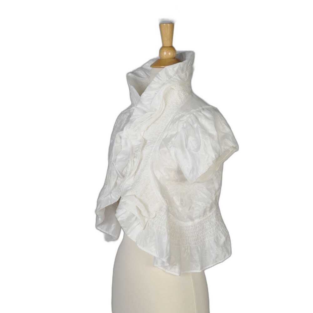 Mine White Structured Open Front Short Sleeve Jac… - image 4